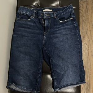 Levi Bermuda Shorts Dark Blue High Rise Size 27